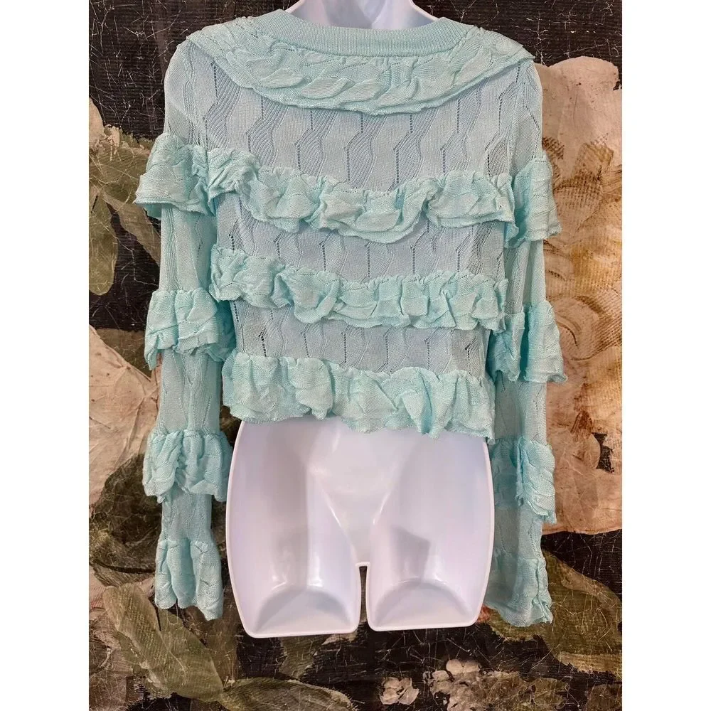 NEW Free People Ruffle Cardi Size XS.
